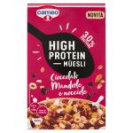 Müesli au chocolat et aux protéines, céréales croustillantes riches en protéines, avec du chocolat noir, des amandes et des noisettes grillées, Cameo