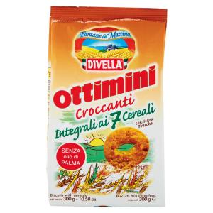 Biscotti integrali ai 7 cereali, croccanti, ottimini, 300 g, Divella