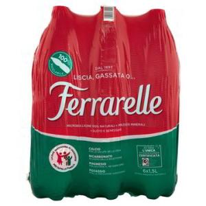 Ferrelle eau, effervescente, naturelle, 6 bouteilles de 1,5L