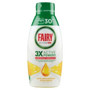 FAIRY, Detersivo lavastoviglie, Platinum Gel al Limone, 30 Lavaggi , 600 Ml