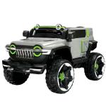 Elektroauto für Kinder, 12v, Jeep, 2 Sitze, mit Fernbedienung 2,4g, grau