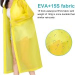 Poncho wasserdicht, wiederverwendbar, Regencape mit Kapuze, durchscheinend, PVC, EVA, langlebig, mit Knöpfen und Ärmeln, für Erwachsene, unisex, 2 Stück