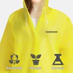 Poncho wasserdicht, wiederverwendbar, Regencape mit Kapuze, durchscheinend, PVC, EVA, langlebig, mit Knöpfen und Ärmeln, für Erwachsene, unisex, 2 Stück