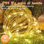 Decorazione natalizia, Tenda a Filo di rame, 300 led luce bianco caldo, caricamento Usb, con telecomando