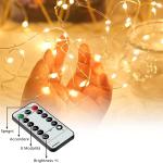 Decorazione natalizia, Tenda a Filo di rame, 300 led luce bianco caldo, caricamento Usb, con telecomando