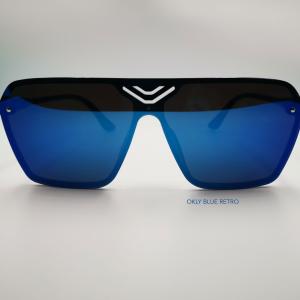 Okly Retrò Lunettes de soleil, lunettes de soleil Homme Femme, bleu