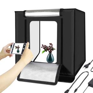 Mini studio photo portable avec lumières LED, taille 40 x 40 x 40cm