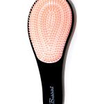 Brosse à cheveux démêlante et démêlée, couleur Noir avec intérieur pêche