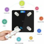 Bilancia pesapersone digitale intelligente, Body Fat Scale, controllo del grasso corporeo, connessione bluetooth, max 180 kg
