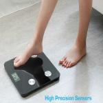 Bilancia pesapersone digitale intelligente, Body Fat Scale, controllo del grasso corporeo, connessione bluetooth, max 180 kg