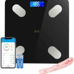 Bilancia pesapersone digitale intelligente, Body Fat Scale, controllo del grasso corporeo, connessione bluetooth, max 180 kg