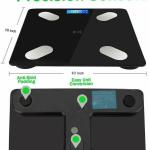 Bilancia pesapersone digitale intelligente, Body Fat Scale, controllo del grasso corporeo, connessione bluetooth, max 180 kg