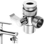 Umlenkung, Wasserhahnadapter, für Mixer mit Wasserhahn, für Dusche, Waschmaschine, 3-Wege, Edelstahl, mit Adaptern M22
