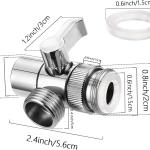 Umlenkung, Wasserhahnadapter, für Mixer mit Wasserhahn, für Dusche, Waschmaschine, 3-Wege, Edelstahl, mit Adaptern M22
