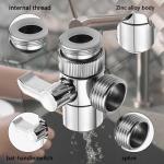 Umlenkung, Wasserhahnadapter, für Mixer mit Wasserhahn, für Dusche, Waschmaschine, 3-Wege, Edelstahl, mit Adaptern M22