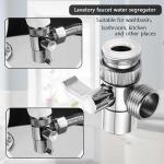 Umlenkung, Wasserhahnadapter, für Mixer mit Wasserhahn, für Dusche, Waschmaschine, 3-Wege, Edelstahl, mit Adaptern M22