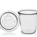 Weck glas 290 ml mit Deckel 80 mm, komplett mit Dichtung und Clips, 6er-Pack, Glas, transparent