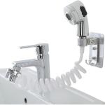 Duschbrause Easy Universal, Duschbrause für Waschbecken, flexibel, einfach zu montieren, Befestigung mit Bioklebstoff, praktisch und kompakt, weiss
