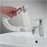 Duschbrause Easy Universal, Duschbrause für Waschbecken, flexibel, einfach zu montieren, Befestigung mit Bioklebstoff, praktisch und kompakt, weiss