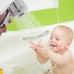 Duschbrause Easy Universal, Duschbrause für Waschbecken, flexibel, einfach zu montieren, Befestigung mit Bioklebstoff, praktisch und kompakt, weiss