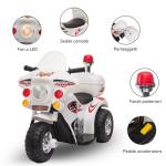 Scooter électrique pour enfants 18-36 mois avec 3 roues Lumières et sons réalistes Blanc