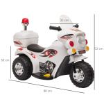 Scooter électrique pour enfants 18-36 mois avec 3 roues Lumières et sons réalistes Blanc