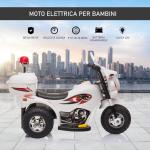 Scooter électrique pour enfants 18-36 mois avec 3 roues Lumières et sons réalistes Blanc