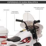 Scooter électrique pour enfants 18-36 mois avec 3 roues Lumières et sons réalistes Blanc