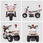 Scooter électrique pour enfants 18-36 mois avec 3 roues Lumières et sons réalistes Blanc