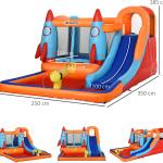 Gioco Gonfiabile per Bambini con Scivolo Trampolino e Pompa Elettrica