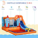 Gioco Gonfiabile per Bambini con Scivolo Trampolino e Pompa Elettrica