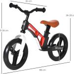 Fahrrad ohne Pedale für Kinder von 2-5 Jahren mit höhenverstellbarem Sitz und Lenker, Farbe schwarz