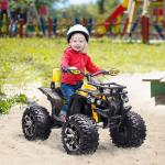 Elektrisches Kinde -Quad, 12V, mit funktionierendem Licht und Pedal, wiederaufladbare Batterie, Alter 3-5 Jahre, Farbe gelb