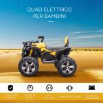 Elektrisches Kinde -Quad, 12V, mit funktionierendem Licht und Pedal, wiederaufladbare Batterie, Alter 3-5 Jahre, Farbe gelb