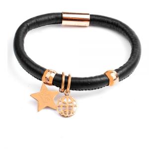 Damen Armband, Folli Follie, Farbe Schwarz, 12 cm, Ledermaterial