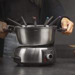 Elektrisches Fondue Set aus Edelstahl, 1000 W, 8 Gabeln, perfekt für Käse, Schokolade und Öl, Cecotec
