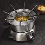 Elektrisches Fondue Set aus Edelstahl, 1000 W, 8 Gabeln, perfekt für Käse, Schokolade und Öl, Cecotec