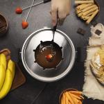 Elektrisches Fondue Set aus Edelstahl, 1000 W, 8 Gabeln, perfekt für Käse, Schokolade und Öl, Cecotec