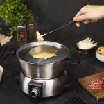 Elektrisches Fondue Set aus Edelstahl, 1000 W, 8 Gabeln, perfekt für Käse, Schokolade und Öl, Cecotec
