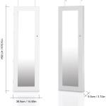 Armoire, boite à bijoux, bijoux fantaisie, à suspendre, avec miroir, fixation murale 119 x 35 x 9 cm