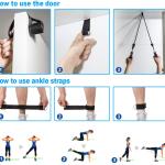 Elastische Kabel für Fitness-Set von 5 Widerstandsbändern von Gym zu Hause