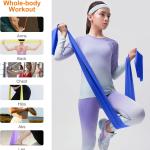 Bandes de résistance fitness [lot de 4] 1,8 m, bandes élastiques avec 4 niveaux de résistance pour musculation, yoga, pilates