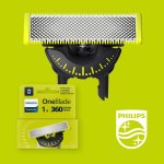 Philips OneBlade 360, lame de rechange pour OneBlade QP410/50 en acier inoxydable, robuste, pour le rasage, l'ajustement et la finition, modèle QP410/50