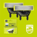 Philips OneBlade 360, 2 Klingen Set, für OneBlade QP410/50 aus rostfreiem Edelstahl, widerstandsfähig, zum Rasieren, Einstellen und Beenden, Modell QP410/50