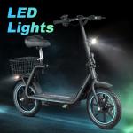 Bogist Honey whale M5 Elite Zima Blue avec pneus 14 pouces, moteur 500W 11Ah, scooter électrique pliable avec siège et porte-bagages
