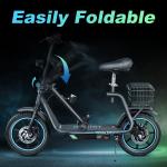 Bogist Honey whale M5 Elite Zima Blue avec pneus 14 pouces, moteur 500W 11Ah, scooter électrique pliable avec siège et porte-bagages