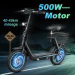Bogist Honey whale M5 Elite Zima Blue avec pneus 14 pouces, moteur 500W 11Ah, scooter électrique pliable avec siège et porte-bagages