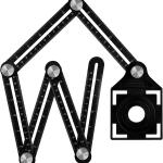 Règle de mesure multi-angle avec fente, multi-usage, pour carreaux, en aluminium, convient aux carreleurs, constructeurs, artisans, charpentiers et bricoleurs.