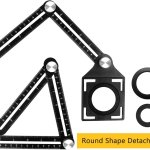Règle de mesure multi-angle avec fente, multi-usage, pour carreaux, en aluminium, convient aux carreleurs, constructeurs, artisans, charpentiers et bricoleurs.