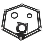 Règle de mesure multi-angle avec fente, multi-usage, pour carreaux, en aluminium, convient aux carreleurs, constructeurs, artisans, charpentiers et bricoleurs.